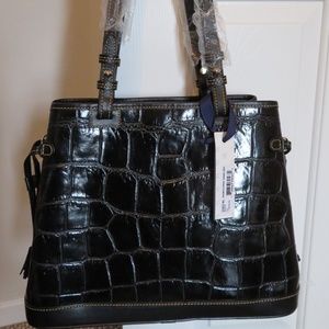 Dooney & Bourke Black Croc-Embossed Tote